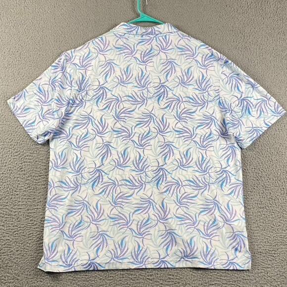 Nicklaus XXL Men's Golf Polo Shirt Blue Purple Leaf Eco Polyester Performance - Picture 8 of 9